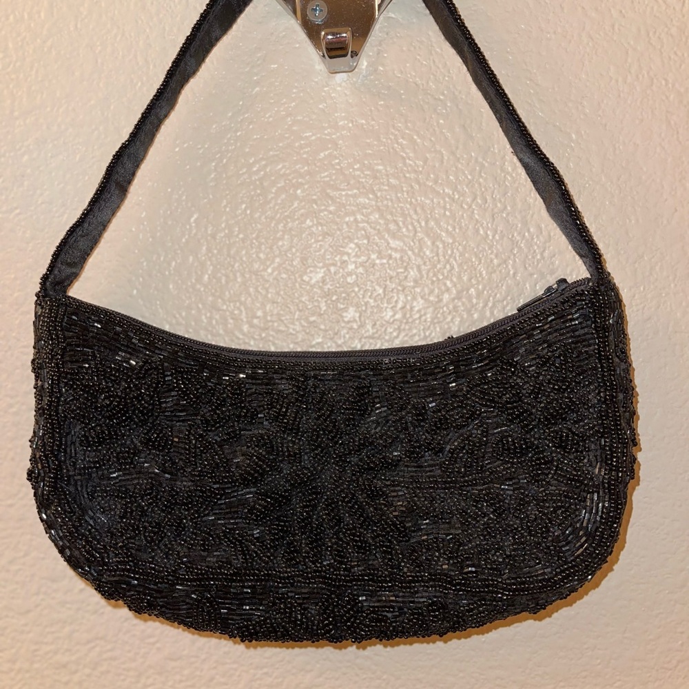 Unlisted Black Beaded Clutch